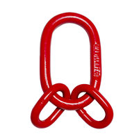 JQS Baja Paduan Kekuatan Tinggi Standar Nasional Pengangkat Beban Berat G80 Oval Master-ring Rigging Shackle Rantai Lebar Ukuran Besar