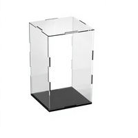 Vitrine de présentation en acrylique transparente sur mesure, anti-poussière, autoportante, pour objets de collection