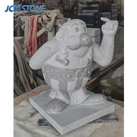 Statue de l'Asterix et d'Obelix en granit gris naturel G603 sculpté à la main, à vendre