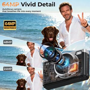 Cámara Compacta Digital de 2.4 Pulgadas HD 64MP CCD con Pantalla Giratoria, Cámara Digital sin Espejo 4k para Niños - Product Image 5