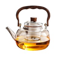 Théière en verre borosilicate résistant aux hautes températures, théière à fleurs pour la maison, ensemble de préparation du thé, bouilloire à séparation thé-eau