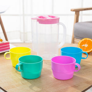 Jarra <span class=keywords><strong>de</strong></span> plástico con sello hermético <span class=keywords><strong>de</strong></span> 30 onzas con tapa y tazas para jugo casero, té helado, leche - Product Image 1