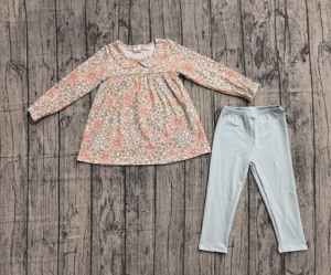 Conjuntos de Ropa Casual para Niñas con Estampado Floral de RTS Boutique, Camisa Túnica y Leggings, Conjuntos de 2 Piezas, 95% Algodón, 5% Elastano, Transpirable - Product Image 3