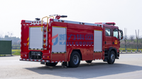 Nouveau camion de pompiers diesel rouge à mousse d'eau HOWO 4x2 avec réservoir de <3000L, 150-250 ch, norme EURO 5