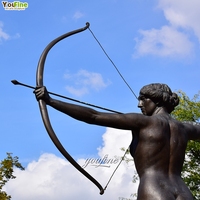 Statue de Diane, déesse classique en bronze grandeur nature, pour extérieur, sculpture antique d'une archerette chasseuse Artemis pour la décoration de jardin
