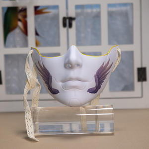 Baige หน้ากากฮาโลวีนผู้ใหญ่สำหรับผู้หญิงอุปกรณ์เสริมความงามหน้ากากครึ่งหน้าแบบกลไกโบราณ - Product Image 3