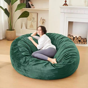 Modern Style Giant Velvet Fabric Lazy <strong>Bean</strong> <strong>Bag</strong> Cover Foldable Floor Sofa Cover for Bedroom Home Office Hotel Apartment - Product Image 3