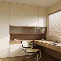 Escritorio Personalizado para Oficina en Casa con Estantería |   Mesa de Computadora Moderna en Forma de L |   Muebles de Estación de Trabajo para Ahorrar Espacio