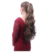 LONGFOR Perruque de queue de cheval en cheveux synthétiques non traités de 20 pouces avec clip, sans perte et facile à appliquer pour les femmes noires