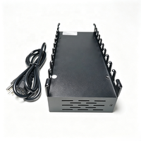 Station de charge rapide 200W à 10 ports QC3.0 avec coque en aluminium, hub de charge USB multi-appareils avec support pour téléphone et tablette