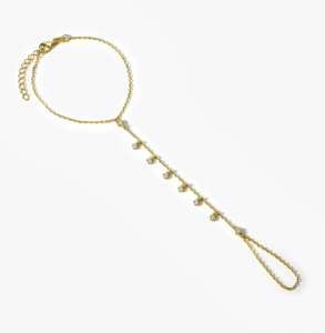 Joyería de moda, pulsera de cadena de mano chapada en oro de 18 quilates, anillo de dedo, encanto ajustable, elegante, delicado, Bling, cristal, <span class=keywords><strong>Zirconia</strong></span> cúbica - Product Image 4