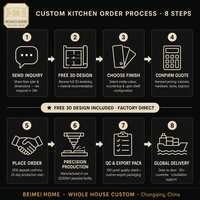 Meuble de cuisine sur mesure scandinave minimaliste laqué mat avec poignée encastrée et zone d'étagères ouvertes – Usine OEM ODM