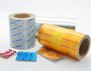 Han Lin 0.02mm thickness gold ptp pharmaceutical aluminum blister foil 20 30mic 8011 coated half hard roll roll