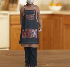 Nouvelle tablier <span class=keywords><strong>de</strong></span> <span class=keywords><strong>cuisine</strong></span> sans manches Niuweili Cowboy pour le nettoyage à domicile, unisexe, pour <span class=keywords><strong>chef</strong></span>, avec broderie et protection contre les taches - Product Image 3