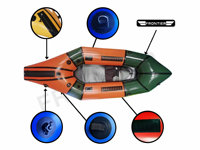 Kayak gonflable blanc coloré, bateau pneumatique, nouveau design, bon marché,
