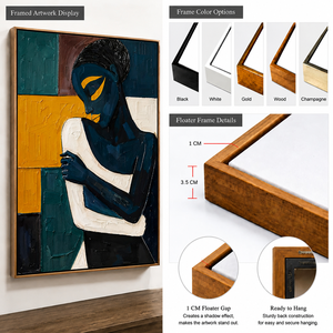 Grande Decorazione da Salone, Dipinto Astratto su Tela Fatto a Mano, Figura Femminile Africana Nera Senza Volto, Arte Murale 3D a Impasto, Ritratto e Figura - Product Image 4
