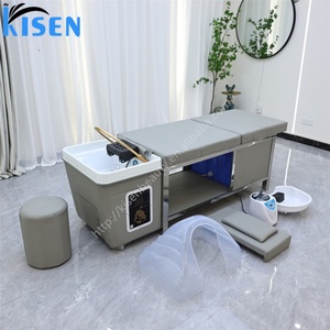 Station de lavage portable Kisen sans plomberie, réservoir intégré, circulation d'eau, fumigation, luminothérapie, équipement de salon - Product Image 4