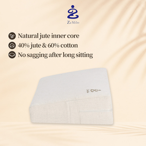 Coussin de méditation carré en jute et coton respirant de qualité supérieure pour une méditation profonde et zen - Product Image 1