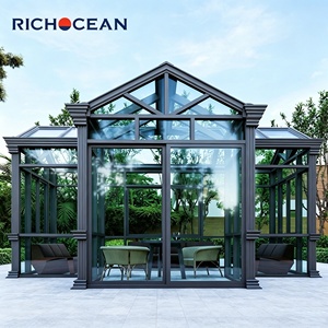 Diseño Moderno de Invernadero con Estructura de Aluminio y Vidrio Templado, 5 Años de Garantía Impermeable, Casas de <span class=keywords><strong>Cristal</strong></span> Móviles Plegables Francesas - Product Image 1