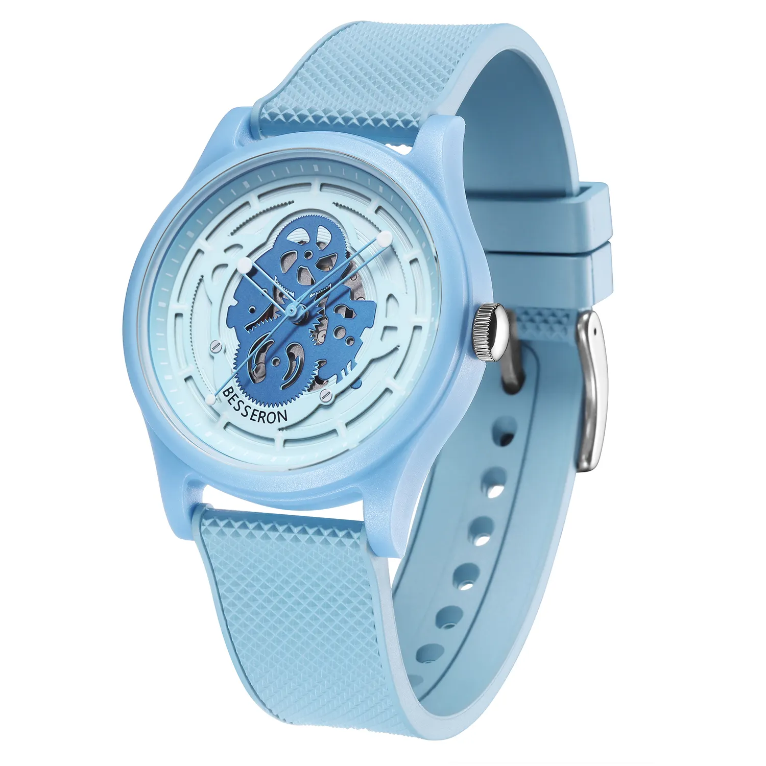 Экологически чистые часы, переработанные кварцевые часы из смолы, унисекс, высококачественные водонепроницаемые браслеты со скелетом