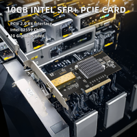 Tarjeta de red externa de 10 Gbps, controlador Intel82599, adaptador Ethernet Express SFP+PCIe2.0-4X único para Windows