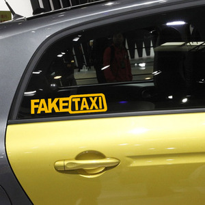 Personnalisation de Sticker autocollant de voiture Jaune Taxi dérive signe drôle décalcomanie décor jaune voiture vélo Van fenêtre autocollant de pare-chocs 20x5cm - Product Image 3