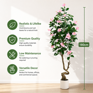 ดอกชบาประดิษฐ์ทำจากพลาสติกเป็นมิตรต่อสิ่งแวดล้อม - Product Image 4