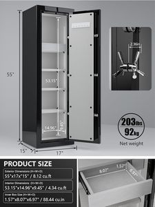 Caja Fuerte para el Hogar TIGERKING de 8.12 Pies Cúbicos, Resistente al Fuego, Acero de Alta Resistencia, Protección Contra Incendios de 40 Minutos, Caja Fuerte para Joyas con Teclado Digital - Product Image 3