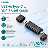 Lector de Tarjetas SAMZHE USB-A/Tipo-C USB3.0, Lector de Tarjetas Dual SD/TF con Conector USB-C para iPhone 15/16, PC, Móvil, DJI Pocket3, Cámara Deportiva, Vlog