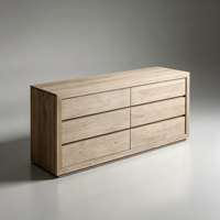 Commode de Rangement à 6 Tiroirs en Bois Massif Écologique, Style Nordique Minimaliste Moderne, Stable pour Usage Quotidien à Long Terme, Meuble de Maquillage pour Chambre à Coucher