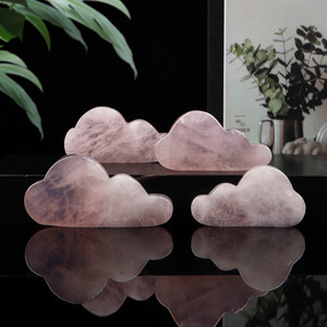 Cristal Natural de Cuarzo Rosa en Forma de Nube, Sistema Solar Colorido, Decoración Creativa para Escritorio, Mini Adorno DIY - Product Image 1