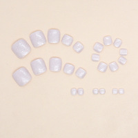 Haute qualité kaki rond couverture complète ongles d'orteil presse artificielle sur les ongles d'orteil réutilisable instantané faux ongles pour les pieds