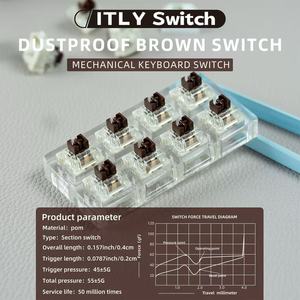 สวิตช์คีย์บอร์ดแบบกลไก  แบบ Linear สีดำ แดง ชา น้ำเงิน แบบ Axial สำหรับคีย์บอร์ด DIY แบบกำหนดเอง - Product Image 4