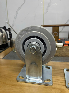 Industrial Heavy Duty Polyurethane TPR Caster Wheel 4/5/6/8 Inch Non-Marking Strong PP Core Zinc Plated Metal <b>Bracket</b> Shock - Product Image 3