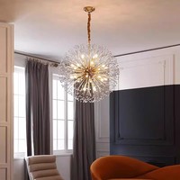 Lustres suspendus en cristal décoratifs nordiques modernes, forme de pissenlit, pour salon, salle à manger, décoration de la maison, LED, luminaires suspendus de luxe