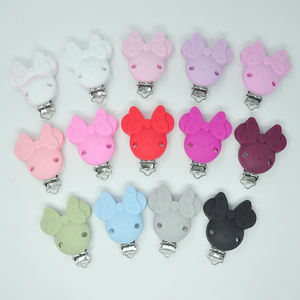 Vente en gros de sucettes pour bébé personnalisées en silicone avec clip <span class=keywords><strong>Minnie</strong></span>, sucettes pour bébé avec clip - Product Image 3