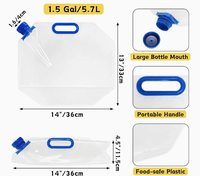 Sac d'emballage alimentaire et pour boissons sans BPA de 2,5 L, 3 L, 5 L, 5 LTR, 5 litres, poche transparente pour liquides avec bec verseur et poignée