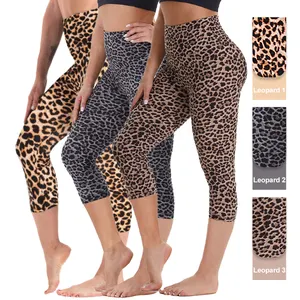 Custom Impresso Tummy Control Capri Para Mulheres Leggings De Treino De Cintura Alta com Suave Como Manteiga Personalizado Mulheres Calças Justas