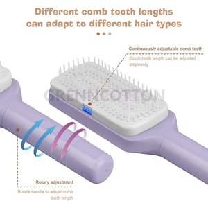 맞춤 로고 셀프 클리닝 헤어 브러쉬, 여성용 3D 에어 쿠션 마사지 정전기 방지 원클릭 회전 텔레스코픽 클리닝 빗 - Product Image 3