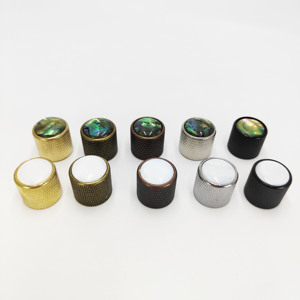 Boutons en métal incrustés de coquillages colorés de haute qualité pour guitare électrique et <span class=keywords><strong>basse</strong></span>, contrôle du volume et du tonalité, capuchons de potentiomètre - Product Image 1