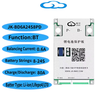JKBMS JK-BD6A24S8PD Smart BMS 8S-24S 80A 0.6A Équilibrage Actif LiFePO4 Li-ion LTO Bornes à Vis OEM