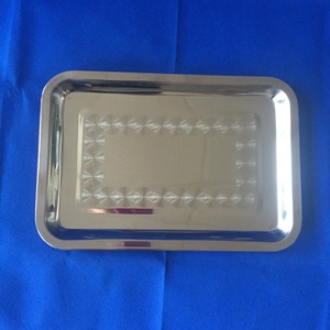 Bandeja Cuadrada de Acero Inoxidable 32x22cm, Plato para Comida Grueso e Irrompible para Uso en Barbacoas y Cenas - Product Image 2