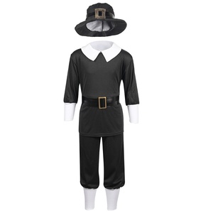 Disfraz de Niños de granja colonial para Niños Americanos europeos, disfraz de cazador blanco y negro, disfraz de Halloween, Ballet - Product Image 6
