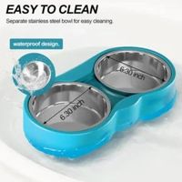 Bol chauffant pour chien en acier inoxydable Xhc pour salon avec thermostat, prévention automatique de la congélation, design moderne, capacité 1 kg