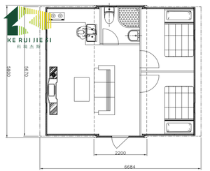 Casa Espandibile 3-in-1 con 2 Camere, Un <span class=keywords><strong>Bagno</strong></span>, Cucina, Armadietti, 38 Metri Quadrati, Struttura in Acciaio, Carport - Product Image 4