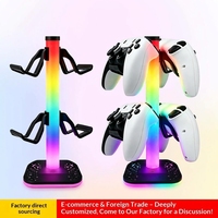 Nouveau support de casque avec éclairage LED RGB, commande tactile, support de manette PS5, support de rangement de bureau pour salle de jeu, cadeau de Noël