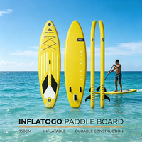 Planche à pagaie gonflable pour enfants InflaToGo 11' à double couche en PVC avec pompe - Planche à pagaie tout-terrain portable pour les lacs