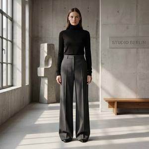 Pantaloni da donna alti per l'inverno 2026, pantaloni lunghi con gamba lunga 36 pollici, pantaloni da donna lunghi L36, personalizzabili all'ingrosso - Product Image 1