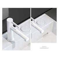 Lavabo de salle de bain en céramique blanche à poser sur comptoir D5040 avec vidange à droite pour projet hôtelier