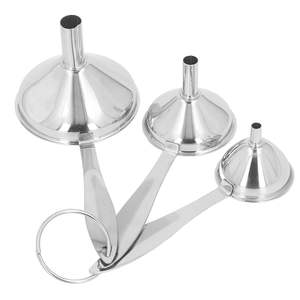 Hot Seller <b>Mini</b> Stainless Steel Kitchen <b>Bottle</b> Funnel Set Oil Filter Tool Powder Long Handle Funnel Set - Product Image 3